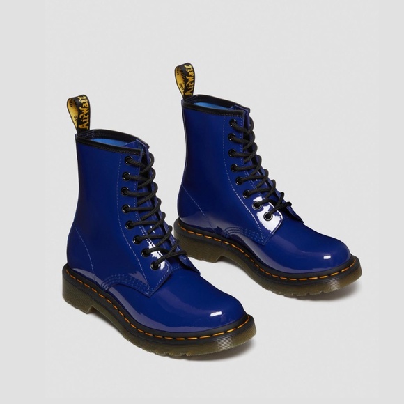 Dr. Martens Shoes - Dr. Marten 1460 Boot Women UK 4 EU 37 Patent Leather Royal Blue Lace Up